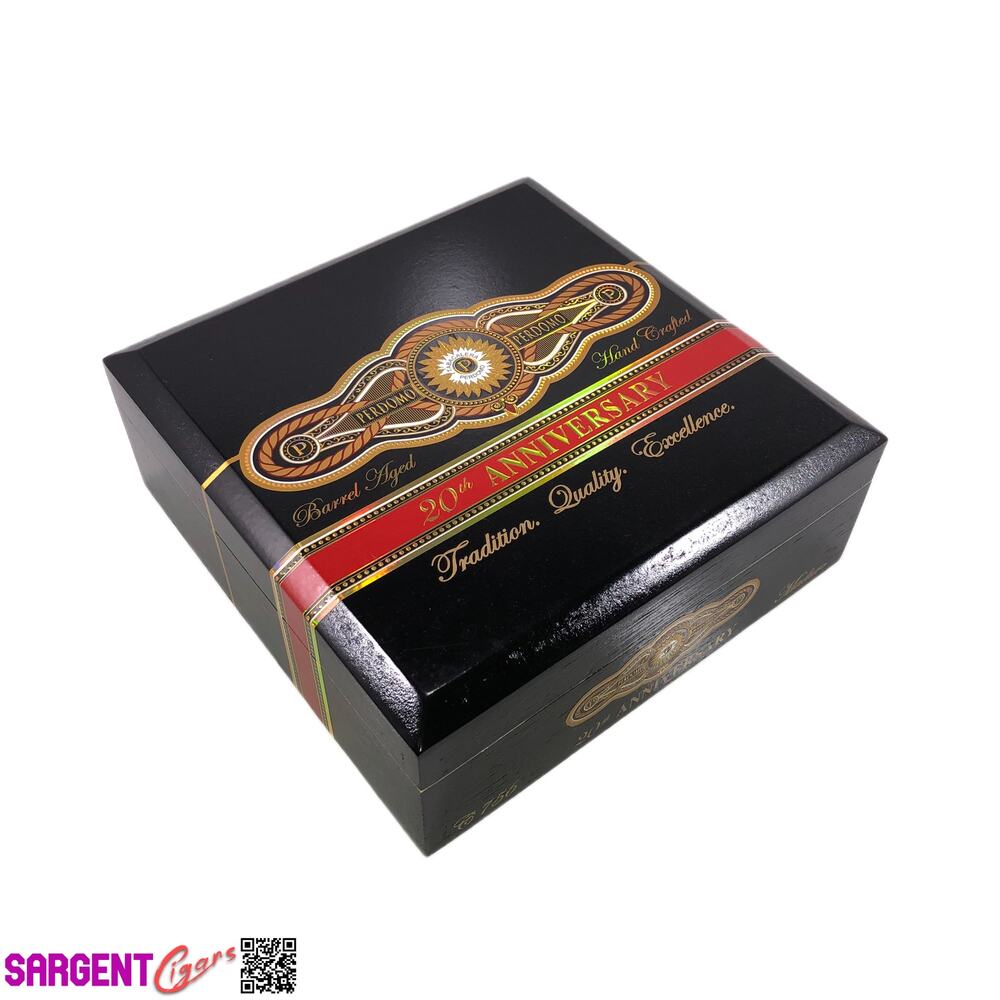 Perdomo 20th Anniversary Maduro Churchill Empty Wooden Cigar Box 8x8.25x3